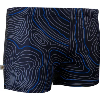 Pánské plavky GUGGEN MOUNTAIN Pánské boxerkové plavky XL MODRÁ|ČERNÁ
