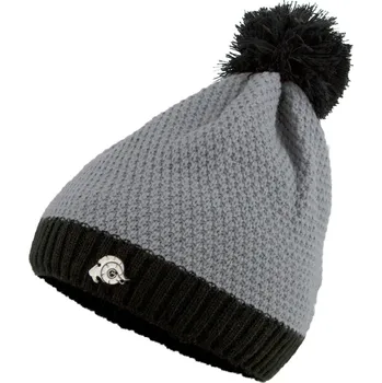 Čepice GUGGEN MOUNTAIN Zimní čepice s bambulí a fleecovou podšívkou Unisex K119 ČERNÁ|ŠEDÁ