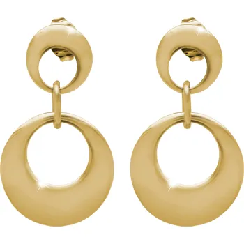 Módní doplněk JSB bijoux s.r.o. Zlaté ocelové náušnice puzety dva obvodové nepravidelné kruhy bez krystalů