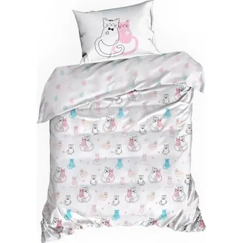 Povlečení POSTEĽNÁ SÚPRAVA/B/KITTY 140X200 70X90/X1