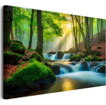 Obraz Moderní obraz na plátně Dekorace na zeď do obýváku Pohádkový Lesní potok
