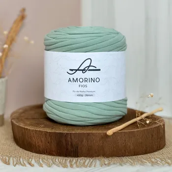 Příze Amorino Fios Textilní špagáty Amorino Fio - Premium 26mm Verde Chá