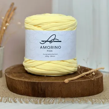 Příze Amorino Fios Textilní špagáty Amorino Fio - Premium 26mm Amarelo Claro