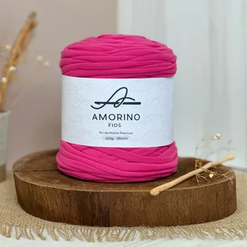 Příze Amorino Fios Textilní špagáty Amorino Fio - Premium 26mm Rosa Pink