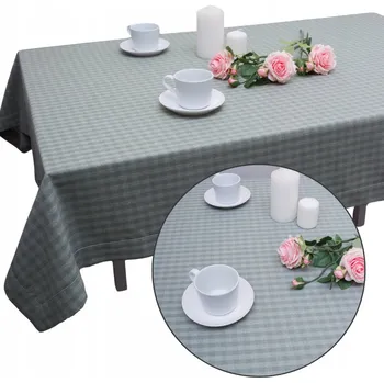 Obraz Obrus PALERMO 200x140 Kostkovaný Dekorativní Olivový Zeleň