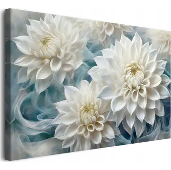 Obraz Květinová nástěnná dekorace Obraz na plátně do obýváku Bílé jiřiny 60x90