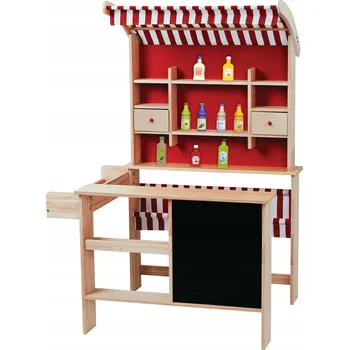 Dřevěná hračka Markecik 117 cm - Hra na prodávání, stánek s ovocem a zeleninou