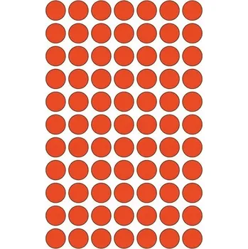 samolepka HERMA SAMOLEPKY TEČKY ZNAČKY ČERVENÉ KOLEČKA HRÁŠKY 77 KUSŮ 13 MM.