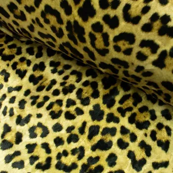 Zamat Velvet digital - Leopard žlutá