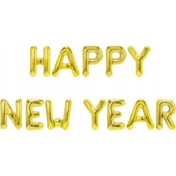 Balónek Fóliový balónek nápis Šťastný Nový Rok zlatý Silvestr