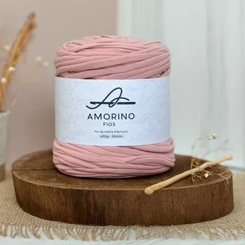 Příze Amorino Fios Textilní špagáty Amorino Fio - Premium 26mm Rose Quartz