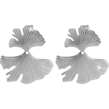 Módní doplněk JSB bijoux s.r.o. Ocelové náušnice puzety velké listy bez krystalů