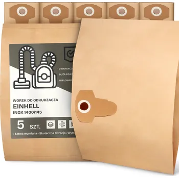Sáček do vysavače 5x SÁČEK do VYSAVAČE Einhell INOX 1400/140 Papírový 2-vrstvý SÁČKY 2A