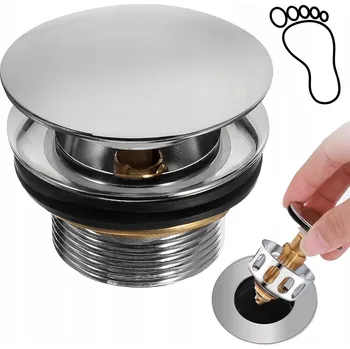 Sifon KOREK DO BRODZIKA Z SITKIEM DO VANY SIFON STANDARD KLIK-KLAK