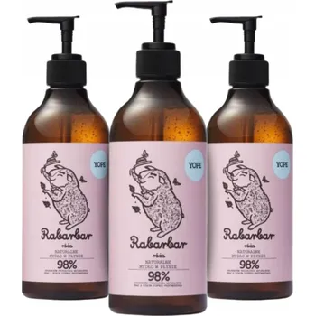 Mýdlo Yope Tekuté mýdlo Rebarbora a Růže 500 ml Sada 3 ks