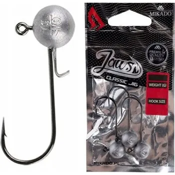 Rybářský háček Jigová hlavička Mikado Jaws Classic Vel. 2/0 - 10g 3ks OMGJC-10-2/0-BN