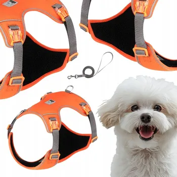 Vodítko pro psa POSTROJ + VODÍTKO ULTRALEHKÉ PRODYŠNÉ TRUELOVE LIGHTNESS ORANŽOVÉ XXS