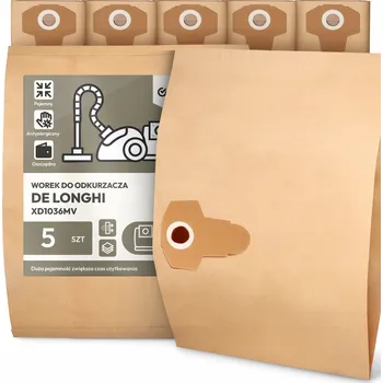 Sáček do vysavače 5x SÁČEK do VYSAVAČE de Longhi XD1036MV Papírový 2-vrstvý Velký SÁČKY 2A