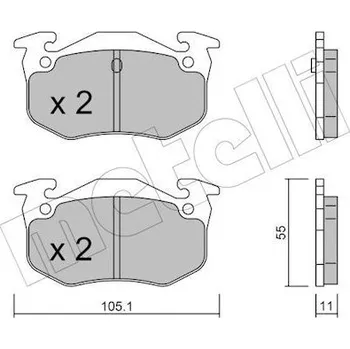 Brzdová destička Sada brzdových destiček, kotoučová brzda METELLI 22-0038-0