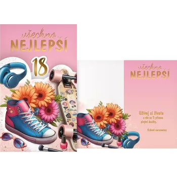 Blahopřání otočné 15-20 let, růžové