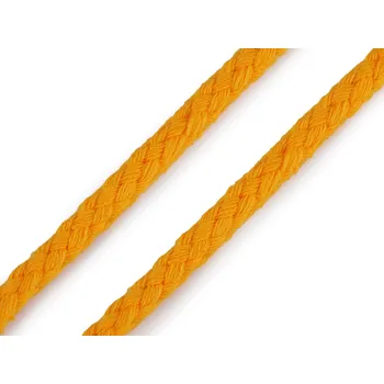 Stuha Bavlněná šňůra Ø7 mm splétaná Varianta: 3 žlutá žloutková, Balení: 45 m