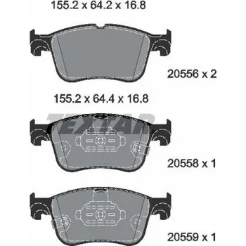 Brzdová destička Sada brzdových destiček, kotoučová brzda TEXTAR 2055601