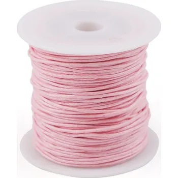 Šňůra bavlněná Ø1 mm voskovaná Varianta: 15 růžová nejsv., Balení: 1 ks