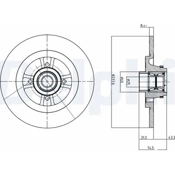 Brzdový kotouč Brzdový kotouč DELPHI BG9025RS
