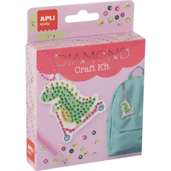 kreativní sada Sada pro výrobu diamantových klíčenek DIY Apli Kids - Dinosaurus