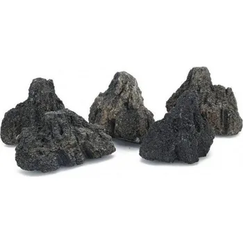 Dekorace do akvária Černé lávové kameny M 20-35cm karton 20kg
