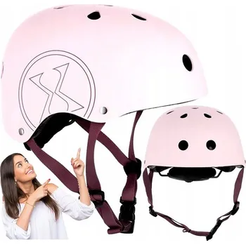 Cyklistická přilba Cyklistická Přilba Nastavitelná Oříšek Velikost L Růžová 58-61 CM NILS EXTREME