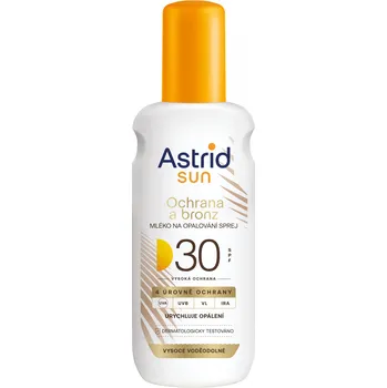 Přípravek na opalování Astrid Ochrana a bronz mléko na opalování ve spreji SPF30 150 ml