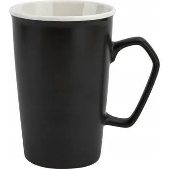 Hrneček Tułowice Černý Matný s krémovým forma, porcelán, 420 ml