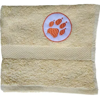 Ručník Ručník bavlněný s výšivkou psí ťapka Barva: žlutá