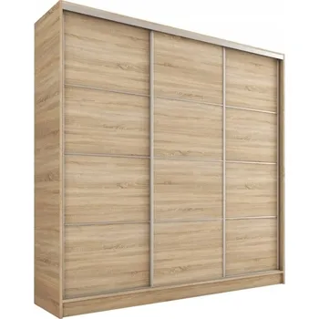 Šatní skříň Šatní skříň LITOLARIS 200 bez zrcadla, se 4 šuplíky a 2 tyčemi, dub sonoma