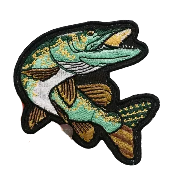 Nášivka Nažehlovací nášivka - štika (9,0 x 9,2 cm)