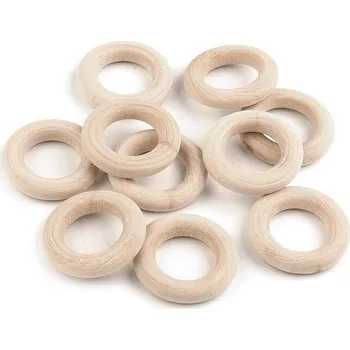 Lapač snů Dřevěný kroužek vnější Ø49 mm průměr: 18 mm, Varianta: přírodní světlý, Balení: 10 ks