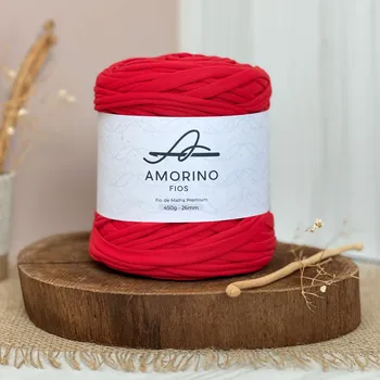 Příze Amorino Fios Textilní špagáty Amorino Fio - Premium 26mm Tomate