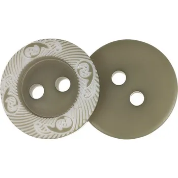 Knoflík Bellatex Knoflík sada 6 ks prům. 15 mm khaki zelená, bílá