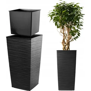 Květináč Květináč plast černý Kadax 38,8 cm x 38,8 x 75 cm
