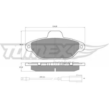 Brzdová destička Sada brzdových destiček, kotoučová brzda TOMEX C TX 15-96