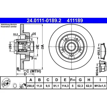 Brzdový kotouč Brzdový kotouč ATE 24.0111-0189.2