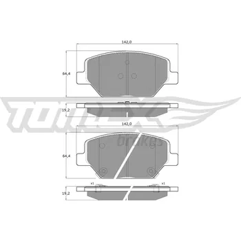 Brzdová destička Sada brzdových destiček, kotoučová brzda TOMEX TX 19-10
