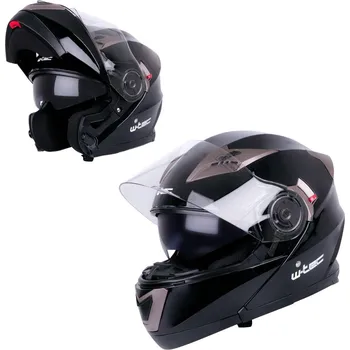 Helma na motorku W-tec Výklopná moto přilba Pezzon (Velikost: XS (53-54), Barva: černá matná)