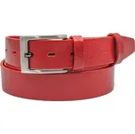 Červený kožený opasek Nivasaža elegantní střední ELG35 Celková délka: 105
