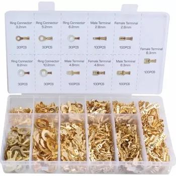 Autodílna Asta A-TC524 Neizolovaná elektrická kabelová oka a fastony samec i samice, sada 750 ks