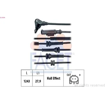 Přislušenství brzdového systému Snímač, počet otáček kol FACET 21.0184