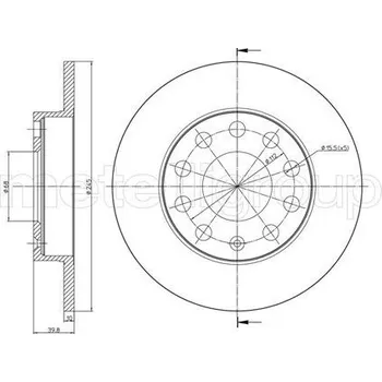 Brzdový kotouč TARCZA HAM.AUDI A4 00-08 TYL