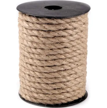 Stuha Jutová šňůra kroucená Ø8 mm Varianta: režná přírodní, Balení: 13.5 m