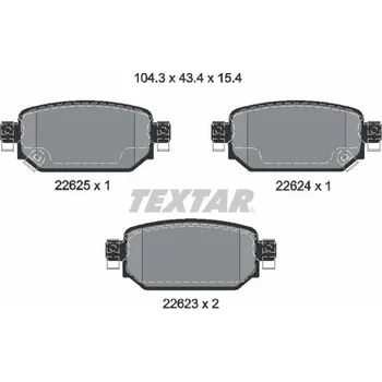 Brzdová destička Sada brzdových destiček, kotoučová brzda TEXTAR 2262301